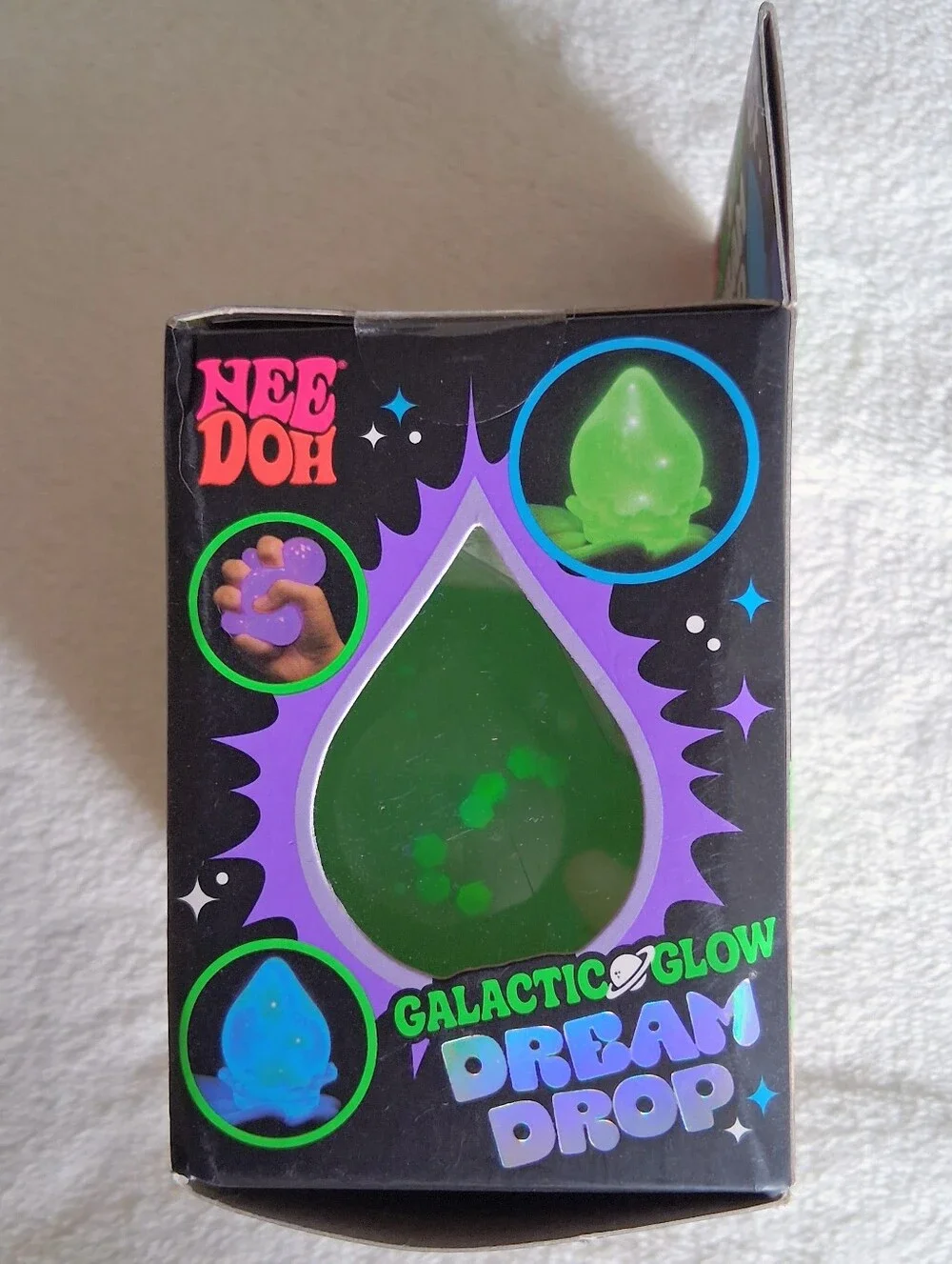 NEE DOH Galactic Glow Dream Drop W Stand. In Rare/sought After Color GREEN